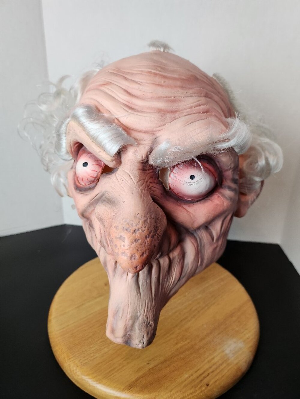 Rubie's Dirty Old Man Latex Halloween Mask Full Overhead White Hair Bloodshot